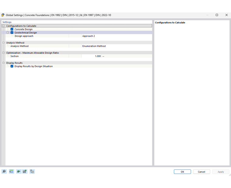 Fundações de betão | Configurações globais segundo EN 1992 & EN 1997