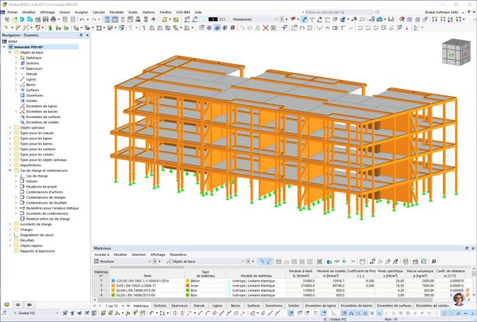 Modelo do edifício PB9 no RFEM