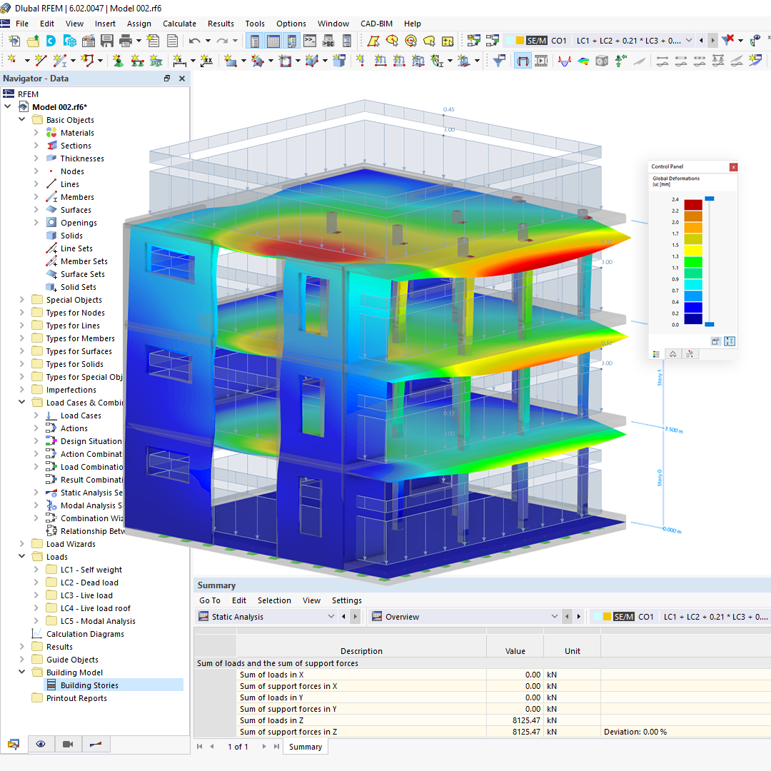 Módulo | Modelo do edifício para o RFEM 6
