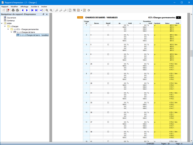 FAQ 005562 | Ao criar um relatório de impressão, existe alguma opção para apresentar os valores das cargas geradas pelas superfícies de transferência de carga?