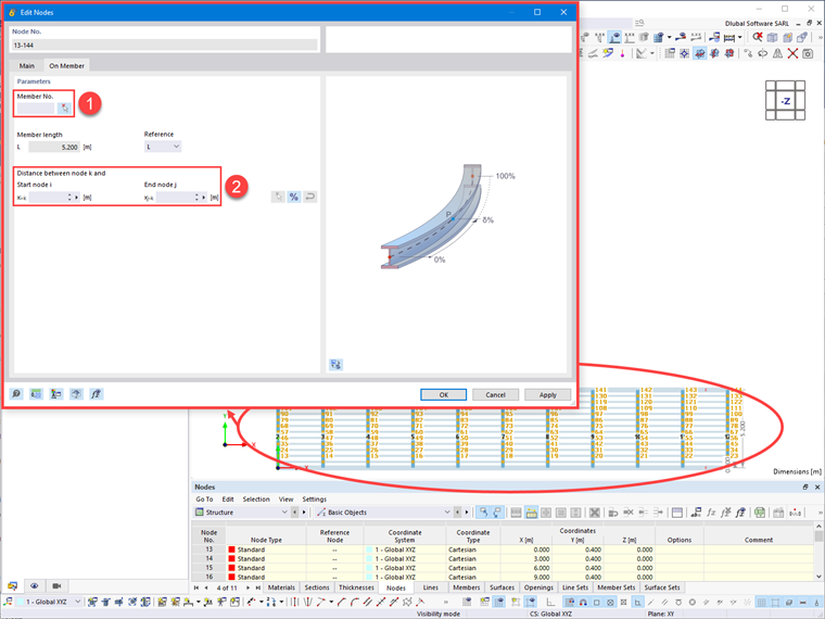 FAQ 005571 | É possível definir automaticamente um ou mais nós numa ou mais barras?