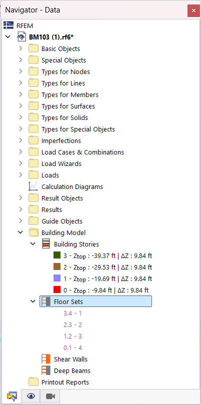 Conjuntos de pisos no navegador Dados