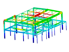 Deformações do edifício de escritórios no RFEM | © GH – Hervouet