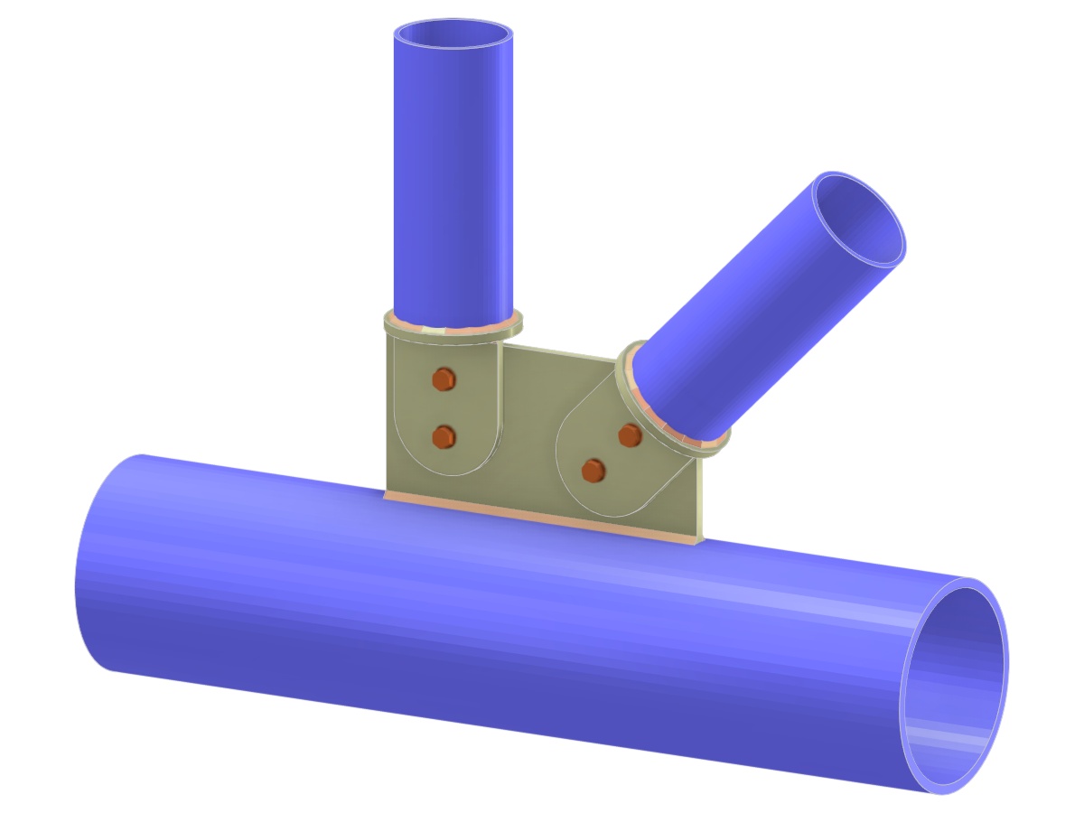 Modelo 005248 | Ligação N de Treliça | Ligação da Diagonal e Vertical ao Banzo com Chapa de Gusset, Lingueta e Chapa de Capitel