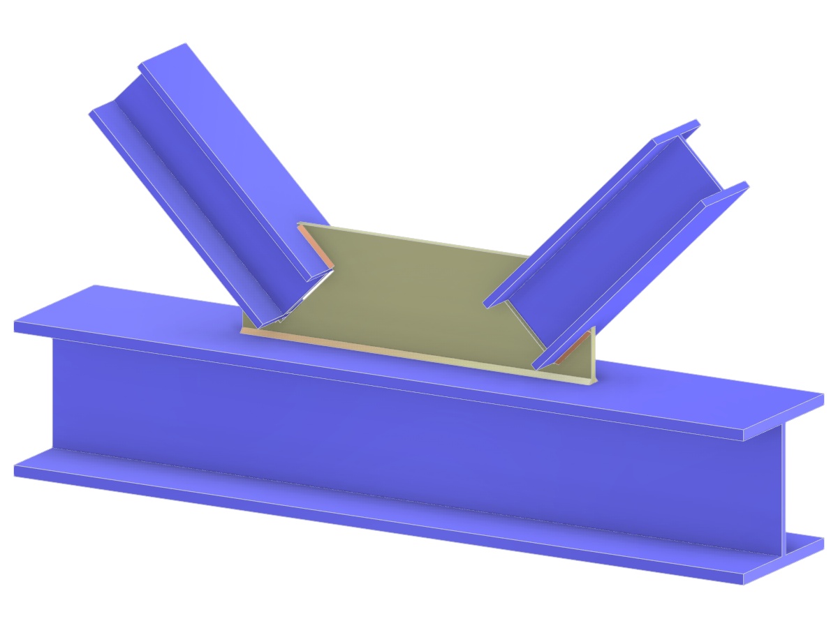 Modelo 005287 | Junta em K de Treliça | Ligação das Diagonais ao Banzo via Chapa de gusset