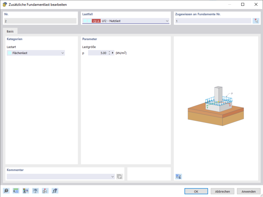 Fundações de betão | Carga de superfície adicional
