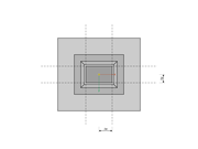 Secção de dimensionamento de uma fundação de encaixe ao longo do lado exterior do pilar com paredes interiores lisas.