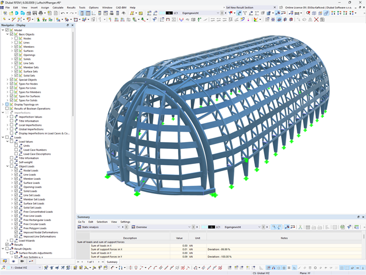 Modelo RFEM do hangar de dirigíveis em Essen-Mülheim | © Marx Krontal Partner, MKP GmbH