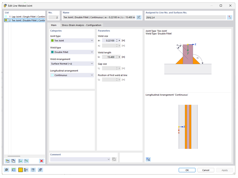 KB 001925 | Projeto de cordão de soldadura AISC no RFEM 6