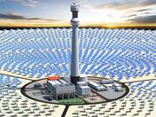 Visualização de uma central elétrica solar com análise técnica