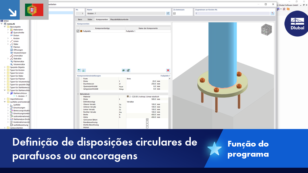 Kreisförmige Anordnung von Schrauben mit RFEM-Add-on 'Stahlverbindungen'