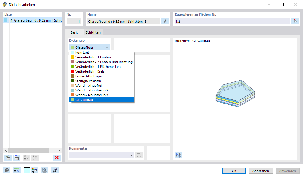 Estrutura de vidro | Opções de vidro laminado, selecionar tipo de espessura