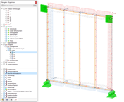 Visualização do resultado do fluxo de corte e das forças atuantes na parede de painel de madeira