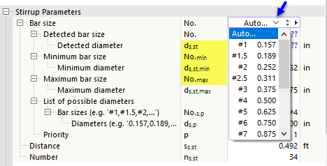 Deteção automática de diâmetro de barra