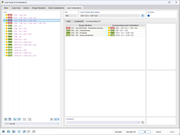 Ilustração de uma combinação de cargas correspondente com anotações técnicas para interação de cargas.