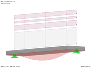 Modelo de viga de betão armado sujeita a fluência e retração