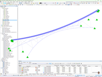 Ponte suspensa La Pendenta em Disentis/Mustér | Modelo RFEM com cabos de suspensão principais e espias