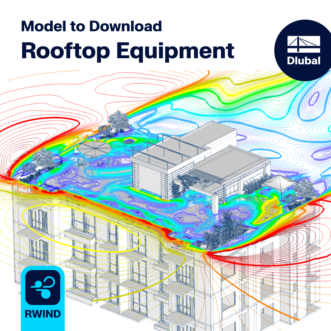 Modelo de Equipamento de cobertura projetado para simulação no software RWIND, apresentando detalhes estruturais complexos para uma análise precisa.