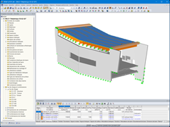Modelo tridimensional da estação intermédia do teleférico no software RFEM 5.