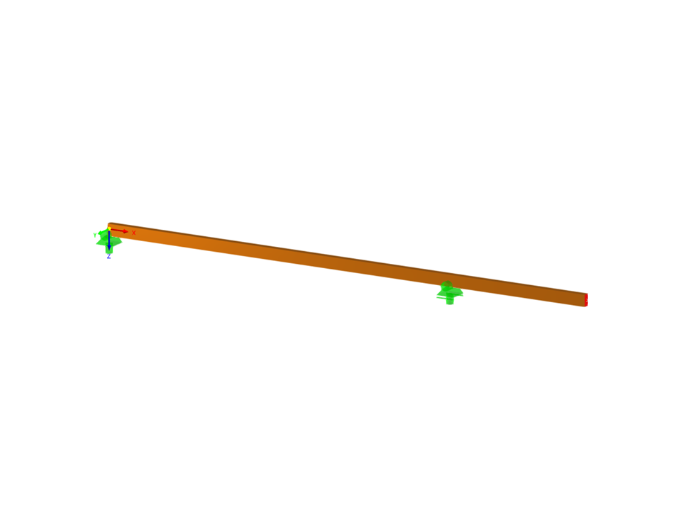 Estructura de viga de madera soportando carga de paso humano.