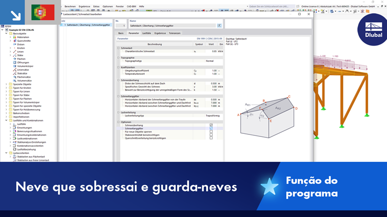Função técnica de beirados de nas soluções para proteção de neve