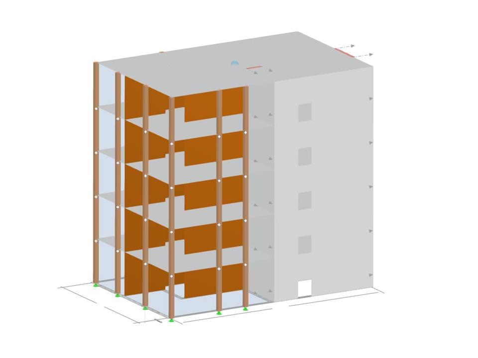 Fünfgeschossiges Gebäude mit modernen Bauanforderungen in urbaner Umgebung.