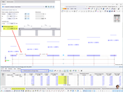 Visualization of reinforcement on design strips in a structural model, showcasing detailed distribution and arrangement of reinforcement bars.