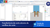 Visualização da transferência de corte através de cavilhas de corte numa estrutura