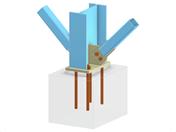 Modelo 005724 | Base de pilar com dois diagonais de contraventamento verticais