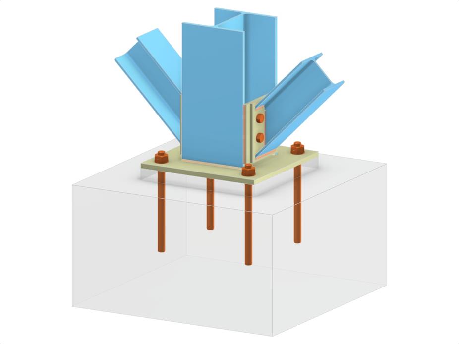 Modelo 005734 | Base de pilar com ligação diagonal aparafusada