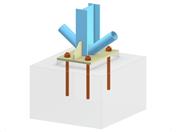 Modelo 005738 | Base de pilar com duas diagonais de contraventamento verticais