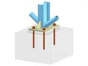 Modelo 005738 | Base de pilar com duas diagonais de contraventamento verticais