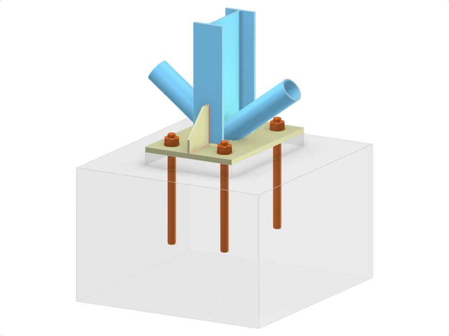 Modelo 005738 | Base de pilar com duas diagonais de contraventamento verticais