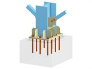 Modelo 005744 | Base de pilar com duas diagonais aparafusadas de contraventamento verticais