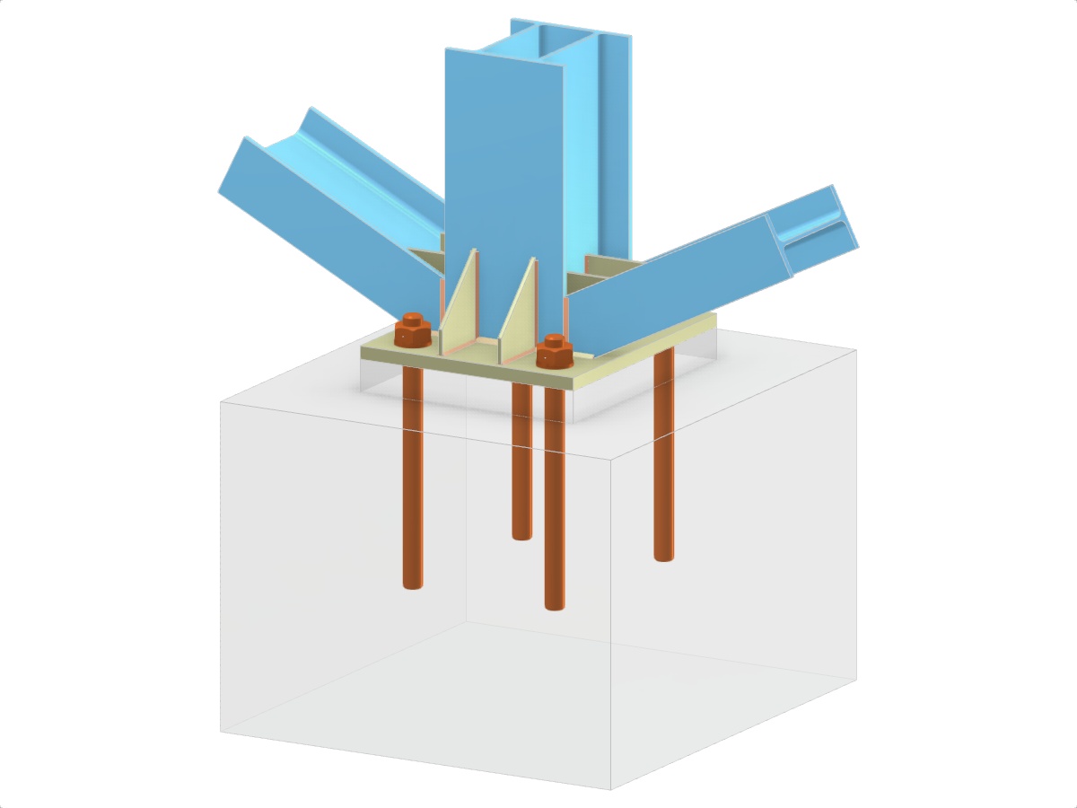 Model 005749 | Column Base with Two Diagonals of Vertical Bracing