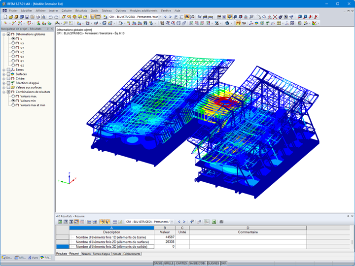 Visualização de deformações no modelo RFEM 5 do aeroporto | © AIA Life Designers, arquitetos