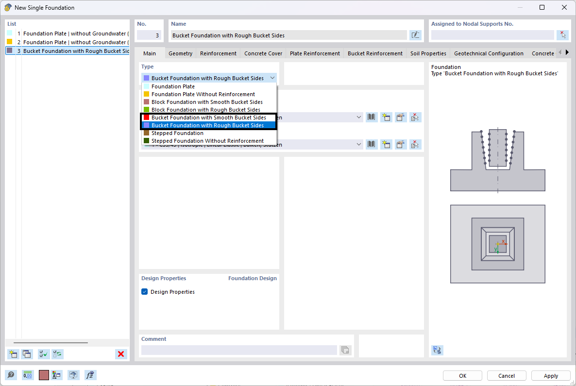 Fundações de betão. | Tipos de fundação de encaixe