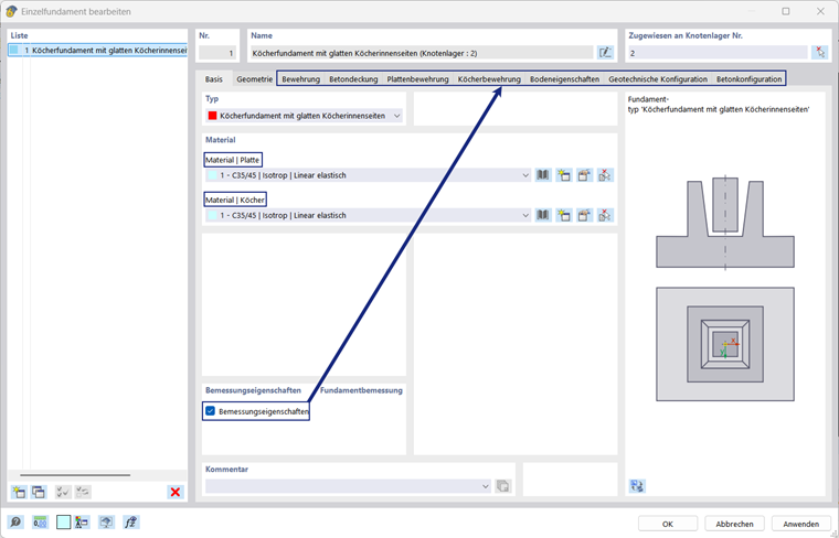 Fundações de betão | Fundações de encaixe, separador base