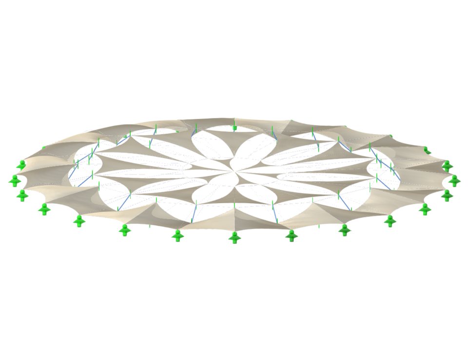 GT 000531 | Dimensionamento e análise de cobertura com membranas tensionadas na praça de touros de Málaga