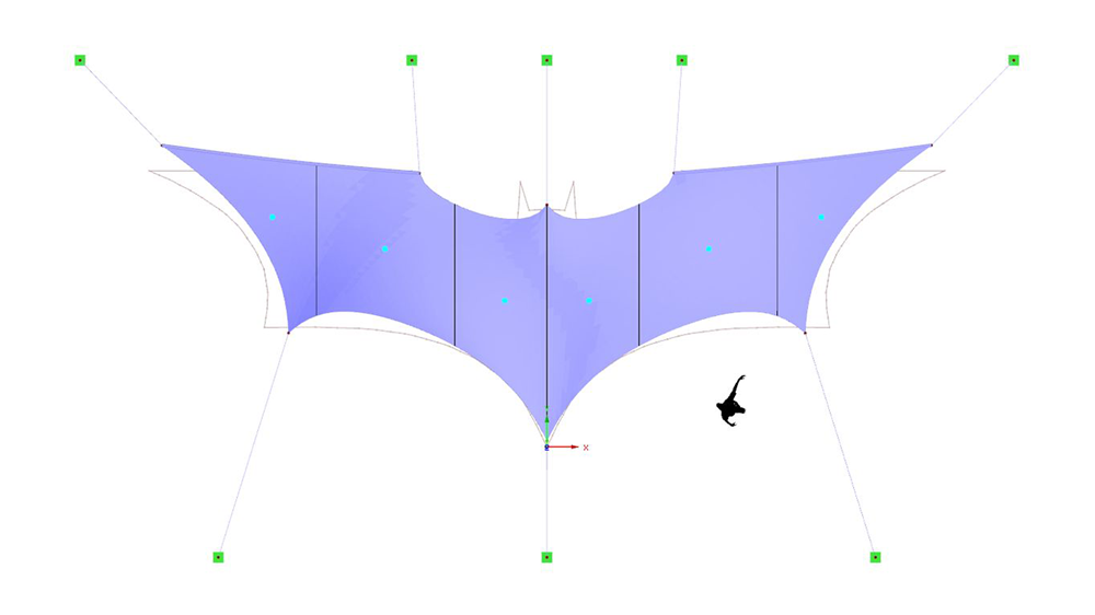 Representação do módulo Padrões de cortes para o RFEM 6 para converter superfícies de malha em secções planas.
