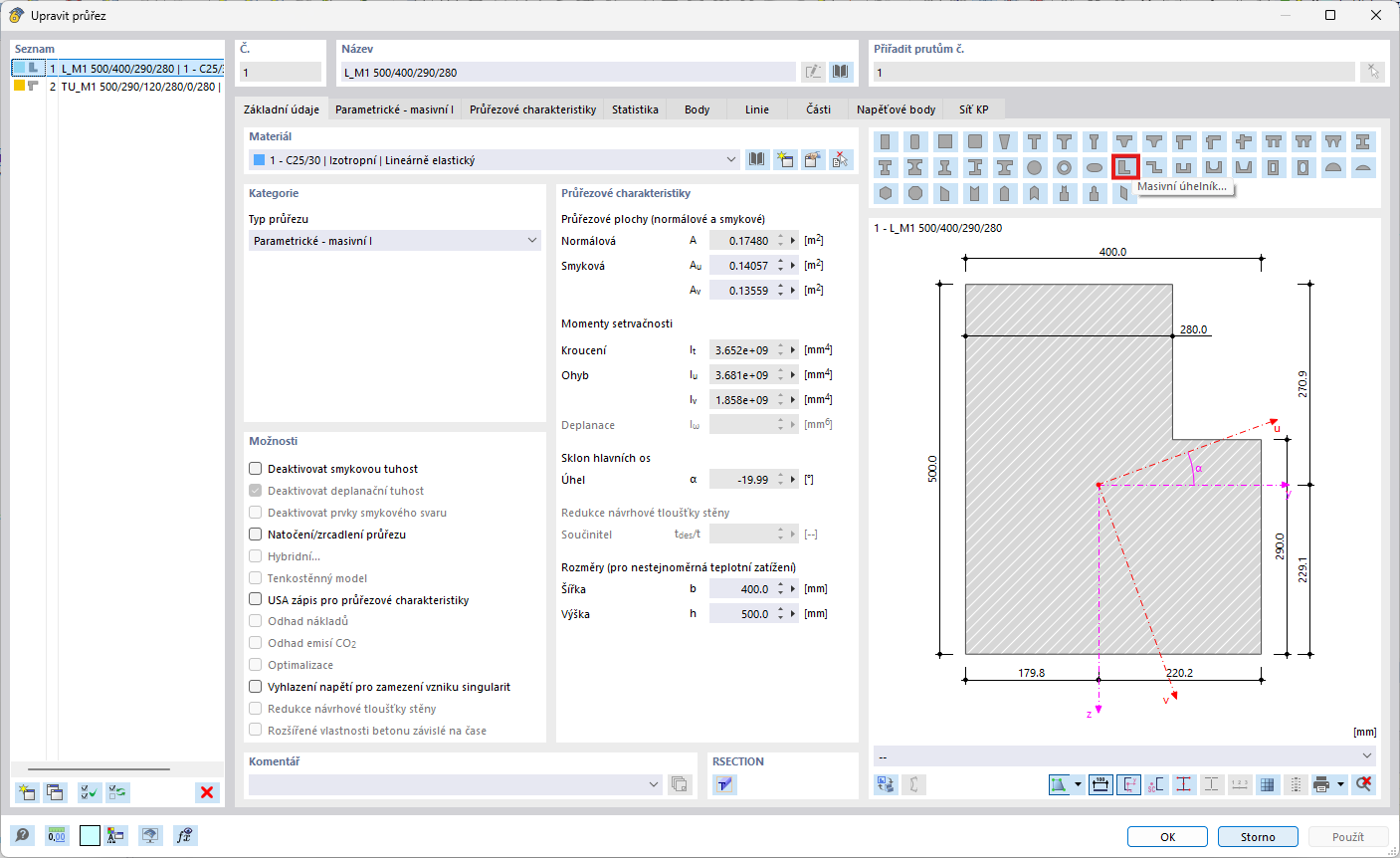 FAQ 005698 | Criei uma secção do tipo cantoneira sólida a partir da base de dados de secções. Ao efetuar depois o dimensionamento, o programa indica que se trata de uma secção inválida. Como posso...