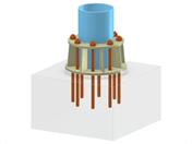 Modelo 005852 | Base de pilar com anel externo e nervuras