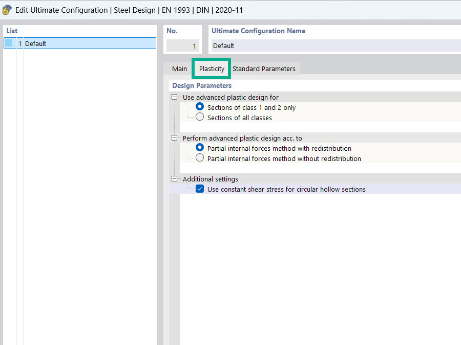 Opções para verificações plásticas baseadas em esforços internos parciais segundo o EC 3.
