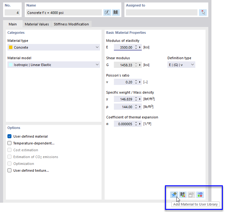 Guardar materiais personalizados na biblioteca