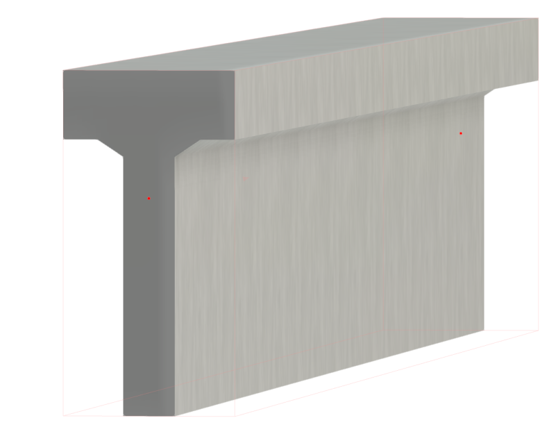 Viga de betão armado com textura