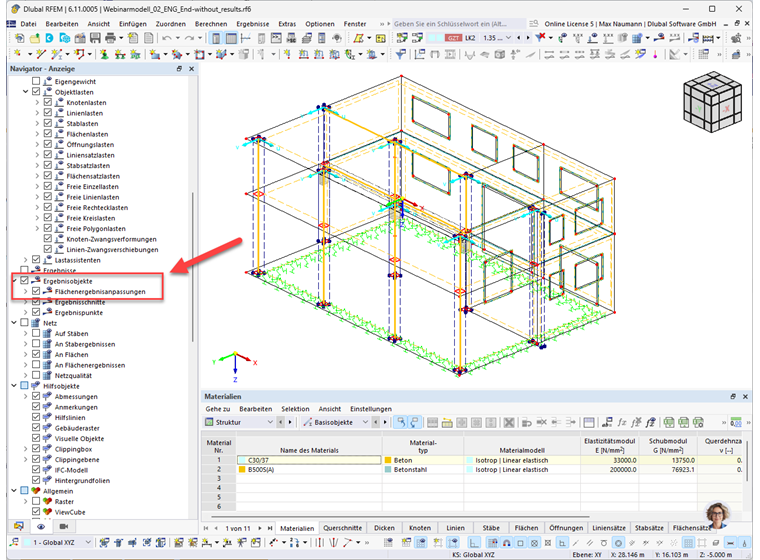 RFEM 6: Ativar a representação dos ajustes de resultados de superfície