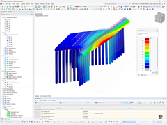 Análise da deformação de uma ponte integral com o software RFEM para otimizar a integridade estrutural.
