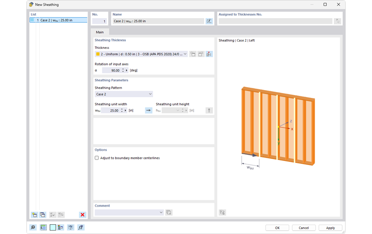 Caixa de diálogo "Novo revestimento"