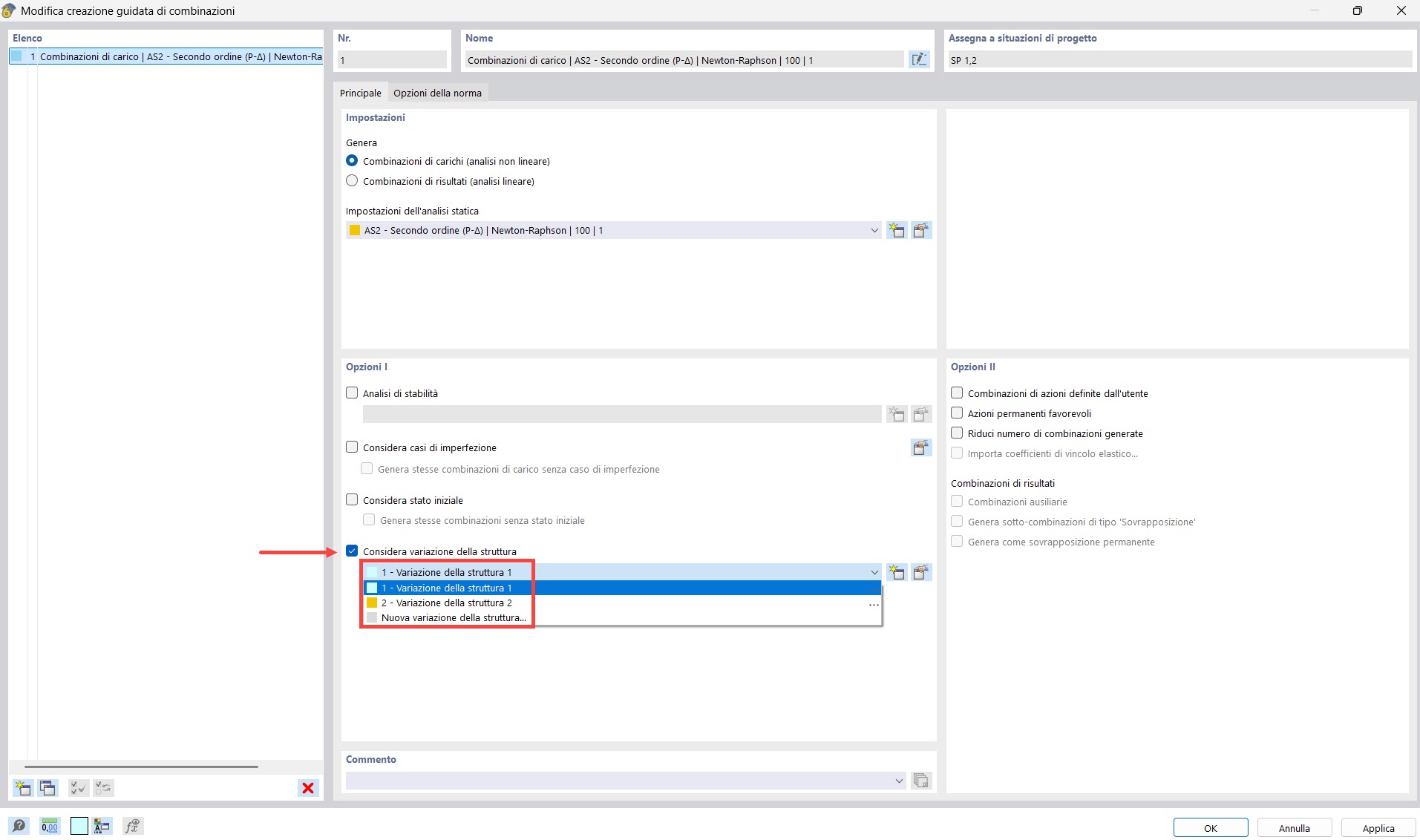Gerador de combinações automático | Variação estrutural