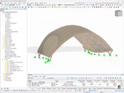 Modelo de cálculo do RFEM de um pavilhão de madeira com cobertura de membrana impressionante